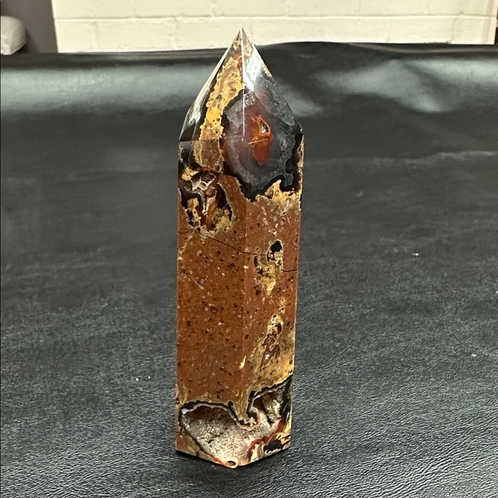 Polished Brown Rainforest Jasper Point - Picture 5 of 5